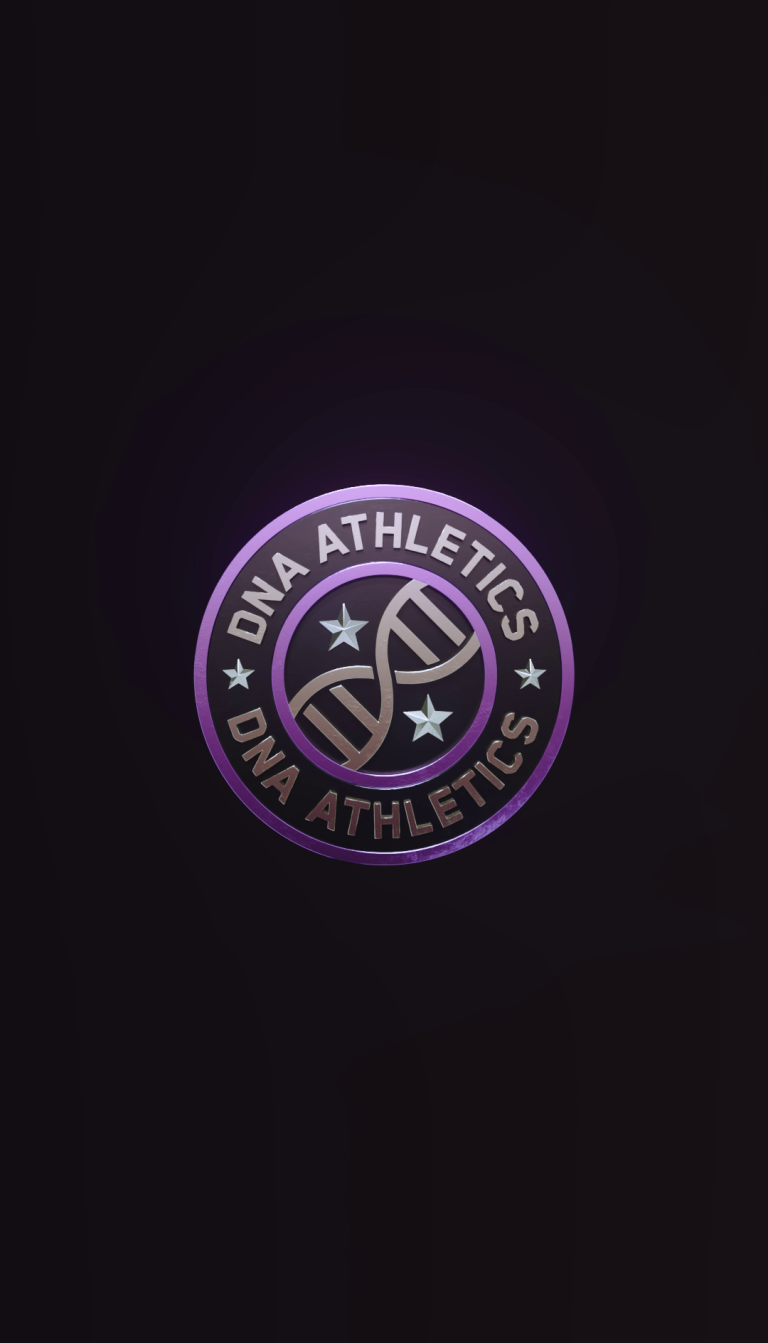 Das Logo des ICON League Teams DNA Athletics dargestellt als 3D render bestehend aus verschiedenfarbigem Metall