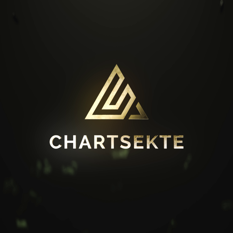 Das Chartsekte Logo als 3D render dargestellt bestehend aus goldenem Metall